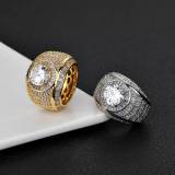 European and American cross-border hip-hop mixed set large zircon ring men's ring fashion brand personalized hip-hop ring jewelry wholesale