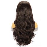 Cross border European and American wig female brown front lace wig chemical fiber headgear body wave lace front wig