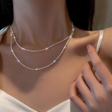 Temu Shein is a popular cross-border seller in Europe and America. Sparkling Caterpillar Women's Necklace with Basic Chain and Lock Bone Chain