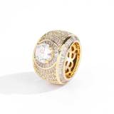 European and American cross-border hip-hop mixed set large zircon ring men's ring fashion brand personalized hip-hop ring jewelry wholesale