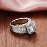 Temu Wish Hot Selling New Promise Women's Ring with European and American Zircon Inlaid Women's Wedding Engagement Ring