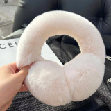 Double sided Rex Rabbit Hair Ear Cover with True Fur Grass Ear Cover for Men and Women Korean Edition Solid Color Scalable Ear Bag Winter Warm Ear Cover