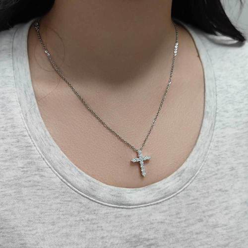 European and American cross-border hip-hop S925 sterling silver Mosang diamond cross pendant personality jewelry full diamond men's and women's necklaces wholesale