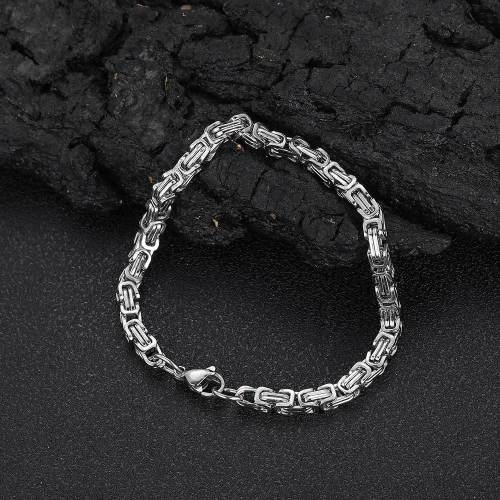 Amazon Cross border 4mm Byzantine Emperor Chain Stainless Steel Bracelet Titanium Steel Jewelry Personalized 18K Gold Bracelet Accessories