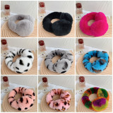 Men's and women's fashionable leopard print ear protectors, covered with otter rabbit fur, winter all-in-one warmth, in stock, adult earmuffs, fur