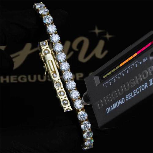 Cross border European and American hip-hop 925 Silver Mosang Diamond Tennis Bracelet Trendy Brand Personalized Customized Men's Bracelet Jewelry Wholesale