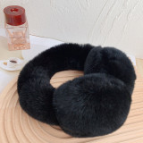 Men's and women's fashionable leopard print ear protectors, covered with otter rabbit fur, winter all-in-one warmth, in stock, adult earmuffs, fur