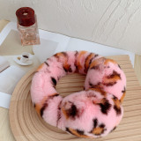 Men's and women's fashionable leopard print ear protectors, covered with otter rabbit fur, winter all-in-one warmth, in stock, adult earmuffs, fur