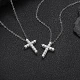 European and American cross-border hip-hop S925 sterling silver Mosang diamond cross pendant personality jewelry full diamond men's and women's necklaces wholesale