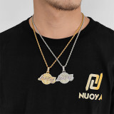 Hot selling hip-hop Lakers team pendant in Europe and America, micro inlaid with zircon trendsetter personality fan hiphop men's necklace