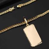 Cross border European and American hip-hop memory, personalized small square photo necklace, micro inlaid zircon frame, hiphop pendant