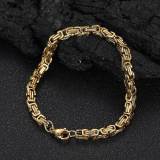 Amazon Cross border 4mm Byzantine Emperor Chain Stainless Steel Bracelet Titanium Steel Jewelry Personalized 18K Gold Bracelet Accessories
