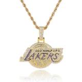 Hot selling hip-hop Lakers team pendant in Europe and America, micro inlaid with zircon trendsetter personality fan hiphop men's necklace