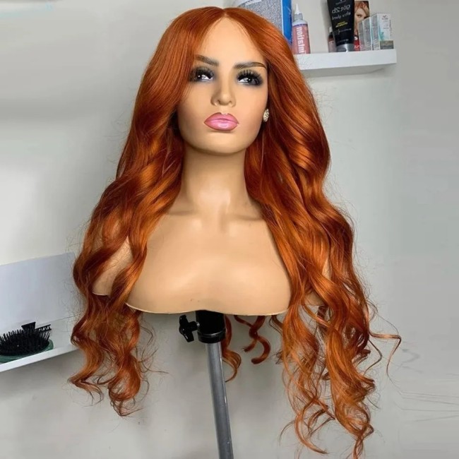 Orange lace wig headband for women's human hair wigs, front lace real human hair wig headband