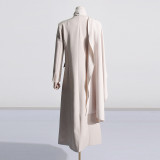 Spring New Street Trendy Scarf Decoration Design Sense Long Suit Coat Women's Slim Fit and Slimming Suit
