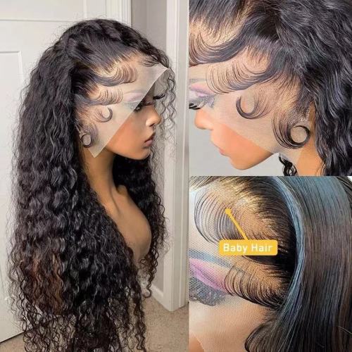 Human hair wig Hd lace frongt wig 13x4 front lace headband water wave wigs