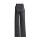 New fashionable and casual solid color loose cut design with diamond embellishment for women's wide leg pants and sports pants
