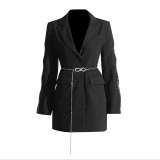 Spring New Fashionable and Stylish, Hollow out Design, Water Diamond Sleeves, Pearl Belt, Slimming Suit Coat for Women