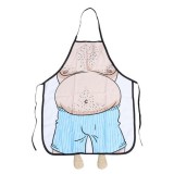 Cross border apron, 3D digital printing, beer belly apron, barbecue home grill, anti fouling and waterproof printing, barbecue funny apron