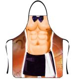 Funny personality creative apron, muscular men's bikini series cartoon couple apron manufacturer wholesale Korean version apron
