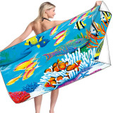 Foreign Trade Amazon Spring/Summer Seaside Turtle Beach Towels Printed Swimming Bath Towels Beach Fiber Towels Wholesale