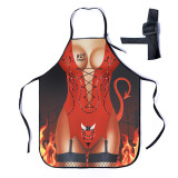 Creative apron with adjustable buckle for annual party, spooky personality, funny cartoon, fun gift apron