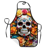 Cross border e-commerce Temuxiyin sales model Skull print waterproof apron for the Day of the Dead print apron