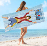Manufacturer's cross-border direct supply cartoon square beach towel, towel cloth, bath towel shawl, double-sided velvet, single-sided printing