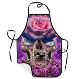 Cross border e-commerce Temuxiyin sales model Skull print waterproof apron for the Day of the Dead print apron