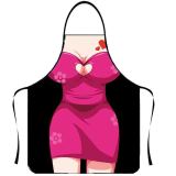 Funny personality creative apron, muscular men's bikini series cartoon couple apron manufacturer wholesale Korean version apron