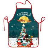 Customized stock of new Christmas decorations, fabric printing, snowman Christmas apron, Christmas party decorations