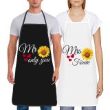 Cross border e-commerce innovation best-selling style chrysanthemum letter couple style digital printed waterproof home barbecue apron
