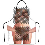 Funny personality creative apron, muscular men's bikini series cartoon couple apron manufacturer wholesale Korean version apron