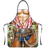 Cross border supply Amazon hot selling creative and quirky personalized printed aprons, muscular men's sexy aprons manufacturer supply