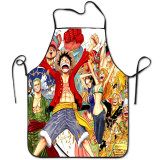 Cross border spot supply of creative and novel aprons, pirate king Lufei aprons, printed cartoon anime series aprons