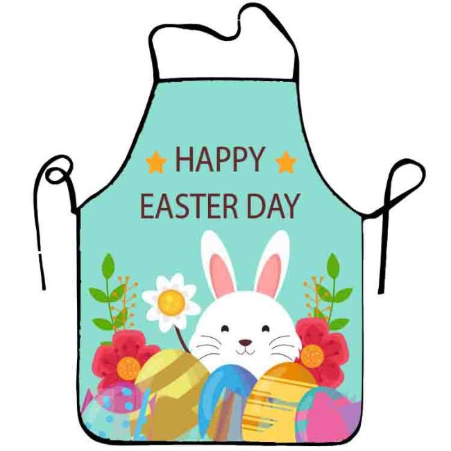 Cross border e-commerce Easter apron Easter cartoon hot selling apron digital printing production apron one piece for shipping