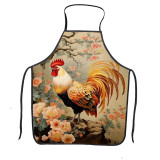 Cross border e-commerce best-selling innovative 3D digital printed rooster printed waterproof and anti fouling apron for home use