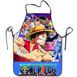 Cross border spot supply of creative and novel aprons, pirate king Lufei aprons, printed cartoon anime series aprons