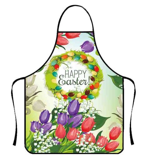 Customized waterproof aprons for cross-border e-commerce, customized anti fouling and waterproof Easter printed aprons, customized waterproof aprons