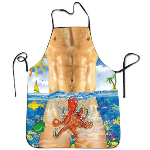 Funny Apron Customized Cross border E-commerce Waterproof and Anti fouling Personalized Funny Trick Apron Barbecue Hot Pot Shop Apron