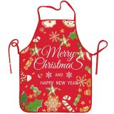 Customized Christmas Apron Cross border Bestselling All Polyester Fabric Sleeveless Digital Printing Christmas Apron Christmas Decoration