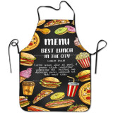 Cross border apron polyester digital print pizza print apron waterproof and oil resistant kitchen sleeveless household apron print