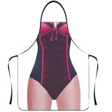 Funny personality creative apron, muscular men's bikini series cartoon couple apron manufacturer wholesale Korean version apron