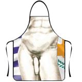 Simple neck hanging design, popular Amazon men's chest sexy print apron, cross-border e-commerce apron manufacturer wholesale