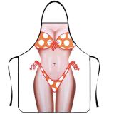 Funny personality creative apron, muscular men's bikini series cartoon couple apron manufacturer wholesale Korean version apron