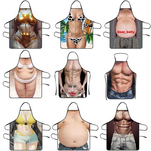 Cross border e-commerce selection, creative barbecue, funny and interesting apron, home decoration, waterproof apron, one printed piece