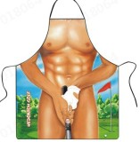 Cross border supply Amazon hot selling creative and quirky personalized printed aprons, muscular men's sexy aprons manufacturer supply