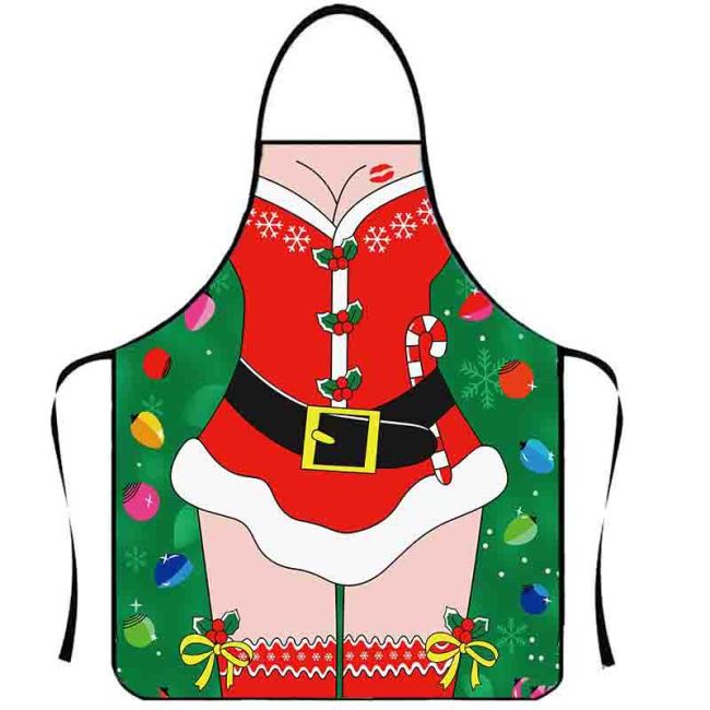 Customized printing for a color matching apron, cross-border hot selling Christmas party decoration, anti fouling kitchen apron