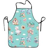 AliExpress New Cartoon Rabbit Egg Easter Polyester Fine Pattern Sleeveless Apron Home Anti fouling Cover
