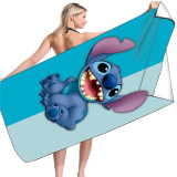 Cross border foreign trade ultra-fine fiber towel cloth, square beach towel, quick drying waterproof and anti sand bath towel, Stitch Stitch